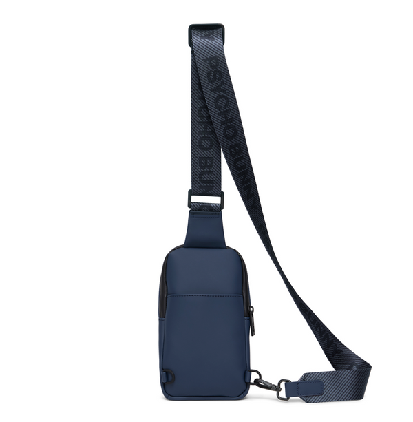 Psycho Bunny Mens Rubberized Crossbody | Navy