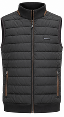 Point Zero Quilted Vest with Faux Suede | Black