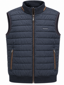 Point Zero Quilted Vest with Faux Suede | Navy