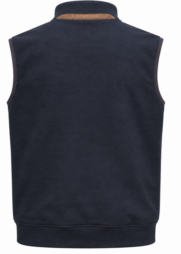 Point Zero Quilted Vest with Faux Suede | Navy