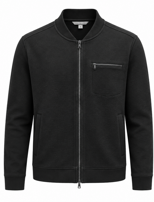 John Varvatos Kendall Baseball Collar Jacket | Black