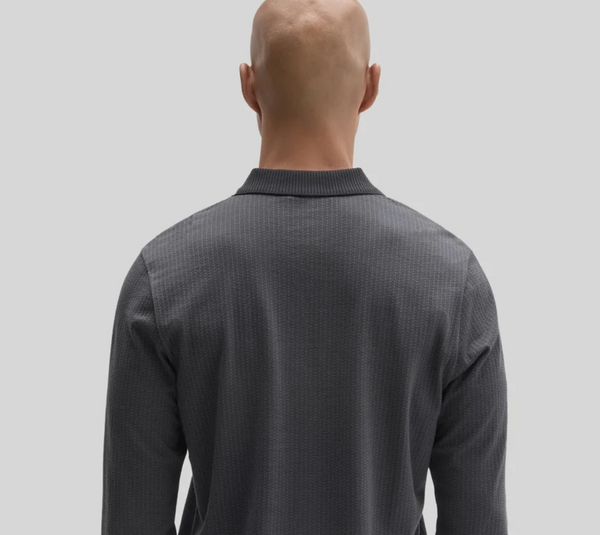 Robert Barakett Whistler Long Sleeve Placket Zip Polo | Black