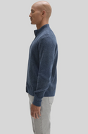 Robert Barakett Idris Full Zip Mock Neck Sweater | Dark Indigo