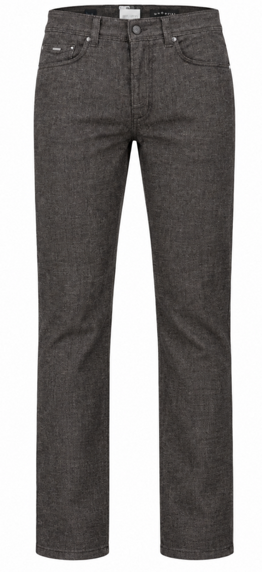Pantalon Bugatti à 5 poches aspect laine | Marron
