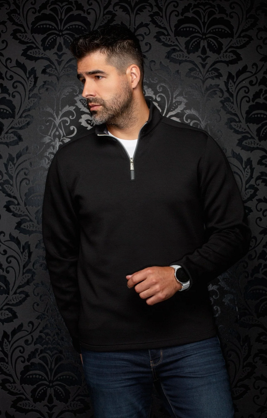Au Noir 1/4 Sweater Ronny | Black