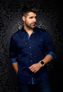 Au Noir Stretch Shirt Seine | Navy