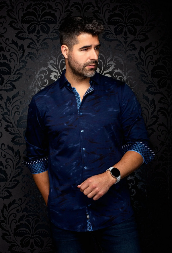 Au Noir Stretch Shirt Seine | Navy