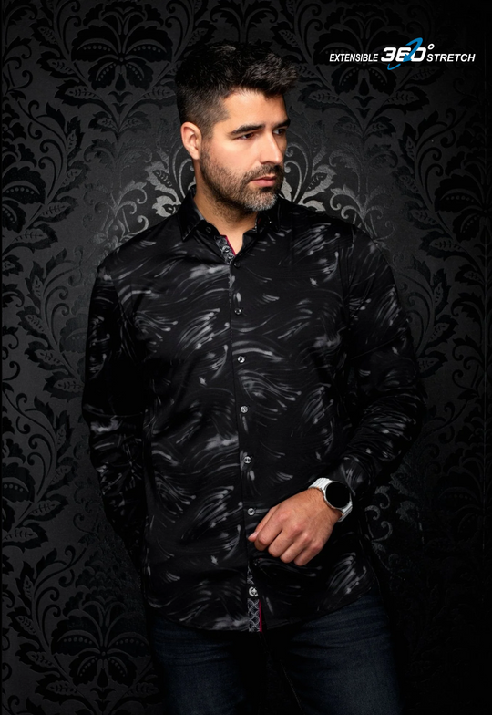 Au Noir Stretch Shirt Seine | Black