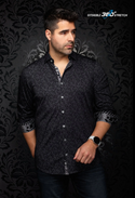 Au Noir Stretch Shirt Isaro | Black
