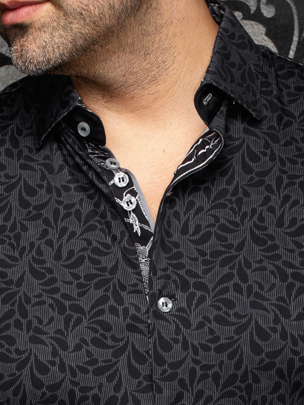 Au Noir Stretch Shirt Isaro | Black