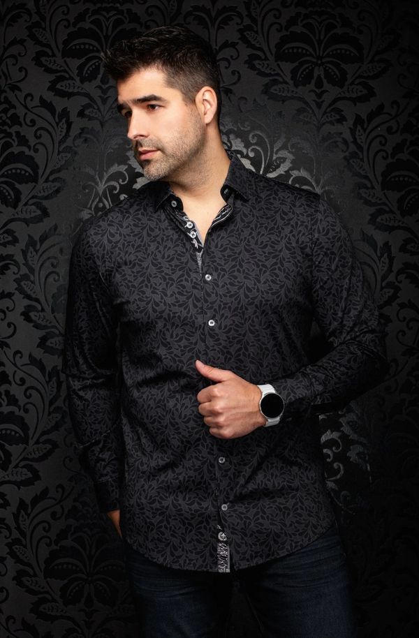 Au Noir Stretch Shirt Isaro | Black