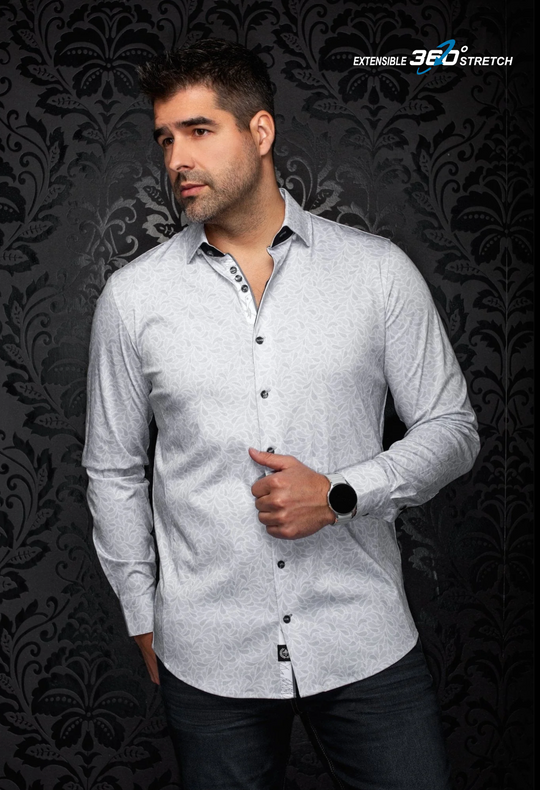 Au Noir Stretch Shirt Isaro | Grey