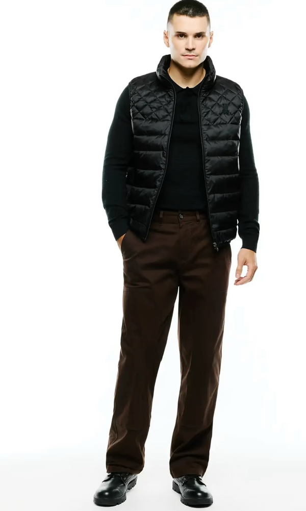 Psycho Bunny Mens Emerik Quilted Puffer Vest | Black