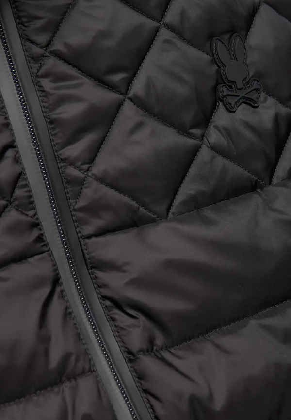 Psycho Bunny Mens Emerik Quilted Puffer Vest | Black