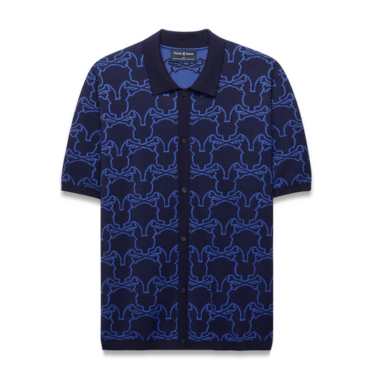 Psycho Bunny Kane All Over Bunny Shirt | Evening Blue