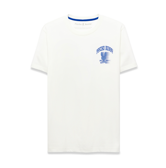 Psycho Bunny Mens Nathaniel Back Graphic Tee | Ecru