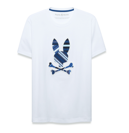 Psycho Bunny Mens Drew Embroidery Graphic Tee | White