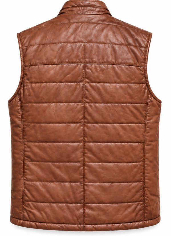 Regency Leather Vest | Cognac