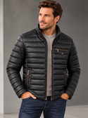 Regency Mixed Media Jacket | Black Brown