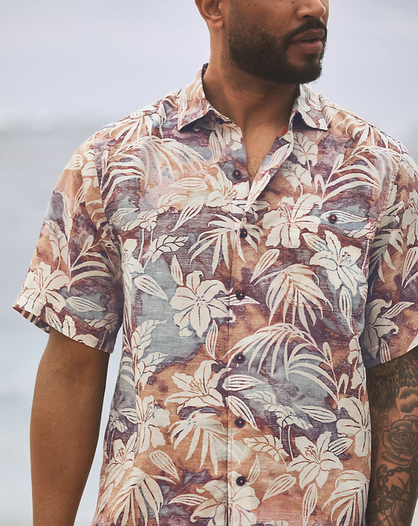 Tommy Bahama Sand Linen Sunset Ombré Short-Sleeve Shirt | Del Fego