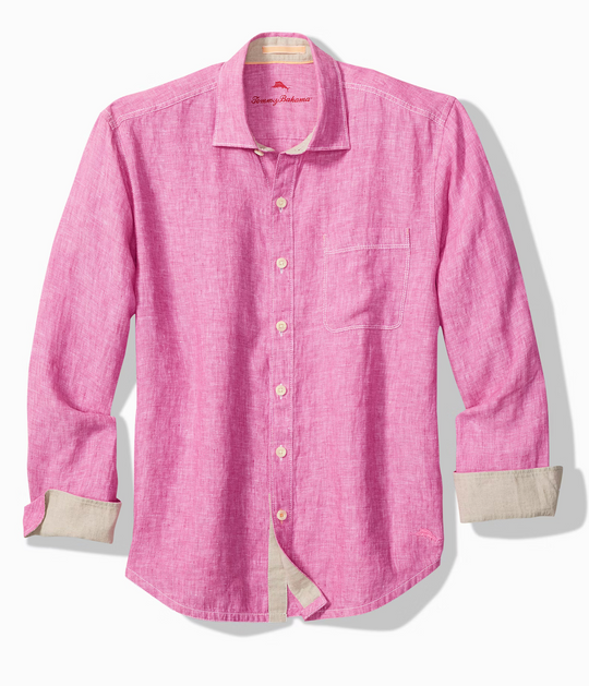 Tommy Bahama Paradise Breezer Linen Long-Sleeve Shirt | Pink Umbrella