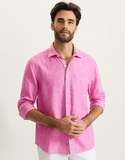 Tommy Bahama Paradise Breezer Linen Long-Sleeve Shirt | Pink Umbrella