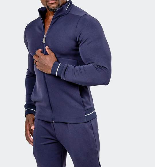 Maceoo Marthyr Zip Track Jacket | Navy