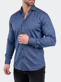 Maceoo Einstein Dress Shirt LS Stretch 3017 | Blue
