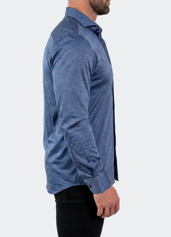 Maceoo Einstein Dress Shirt LS Stretch 3017 | Blue