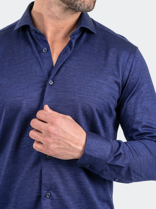 Maceoo Einstein Dress Shirt LS Stretch 3020 | Blue