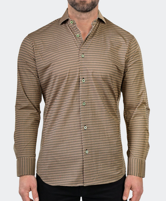 Maceoo Einstein Dress Shirt LS Stretch 3021 | Brown