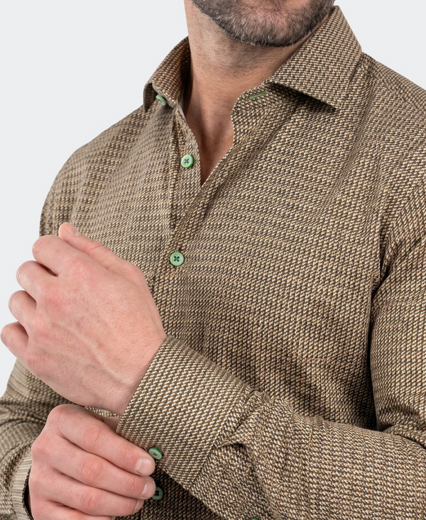 Maceoo Einstein Dress Shirt LS Stretch 3021 | Brown