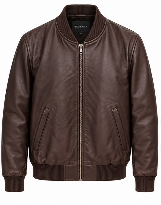 Regency Bomber Leather Jacket | Brown