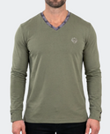 Maceoo Edison V-Neck LS Long Sleeve 004 | Green