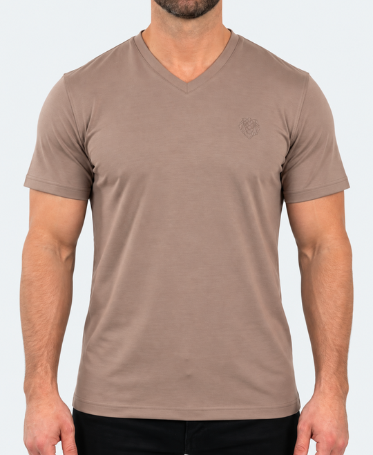 Maceoo V-Neck SS Short Sleeve Unknown | Brown