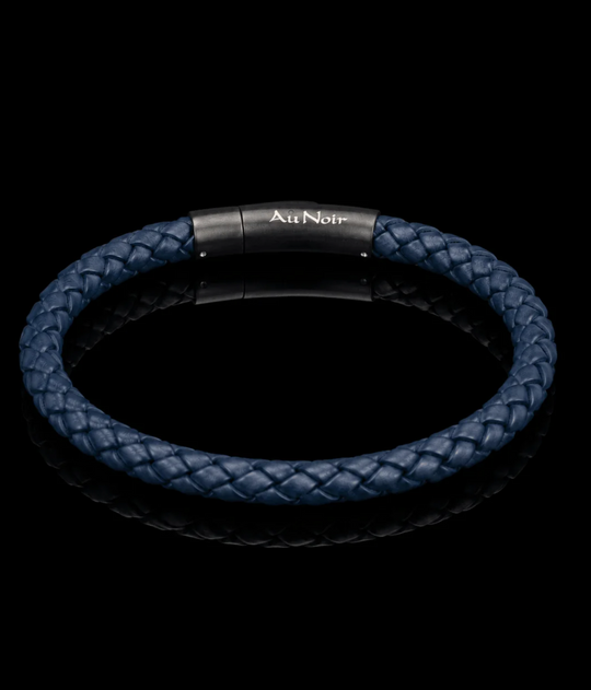 Au Noir Leather Bracelet Let | Navy