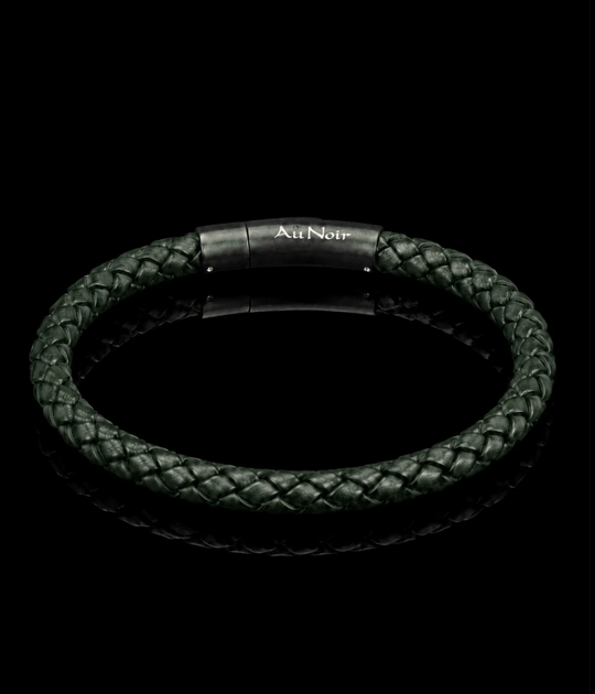 Au Noir Leather Bracelet Reeves | Olive