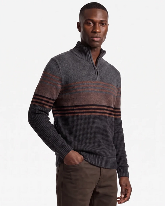 Projek Raw Bonded Chenille 1/4 Zip | Charcoal