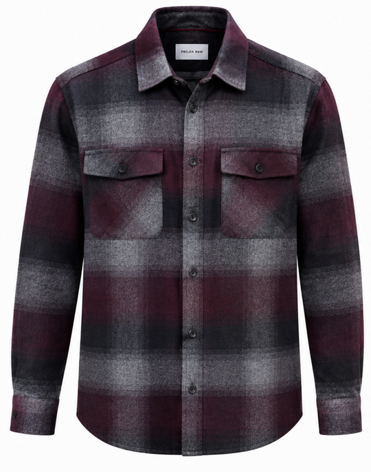 Projek Raw Woven Flannel Shirt | Burgundy