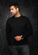 Au Noir Cashmere Blend Sweater Lacaune | Black