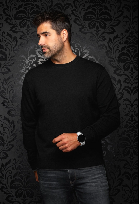 Au Noir Cashmere Blend Sweater Lacaune | Black