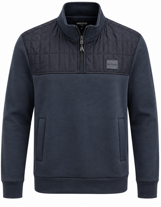Maceoo Athleisure 1/4 Zip | Navy