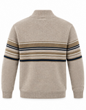 Point Zero Zip Chenille Bonded Sweater | Stone