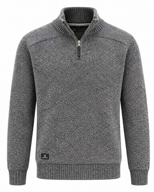 Point Zero 1/4 Zip Sweater | Charcoal Black