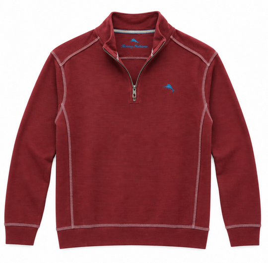 Tommy Bahama Montego Beach Half-Zip Sweatshirt | Pinot Noir