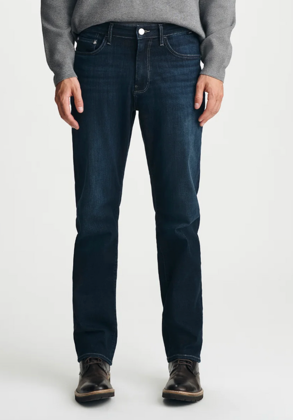 Mavi Zach Straight Leg Jeans Regular Rise | Rinse Brushed Feather Blue