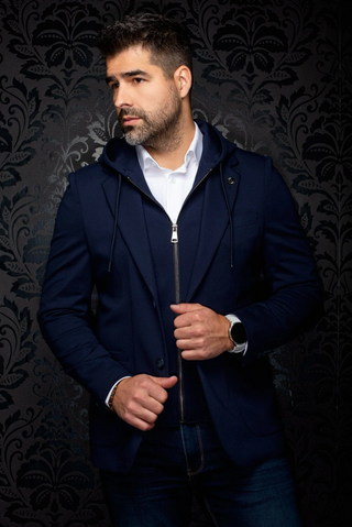 Au Noir Blazer Giacomo Hooded | Midnight