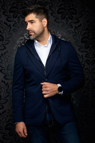 Au Noir Blazer Giacomo Hooded | Midnight
