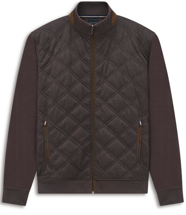 Bugatti Quilted Sweater Jacket | Brown