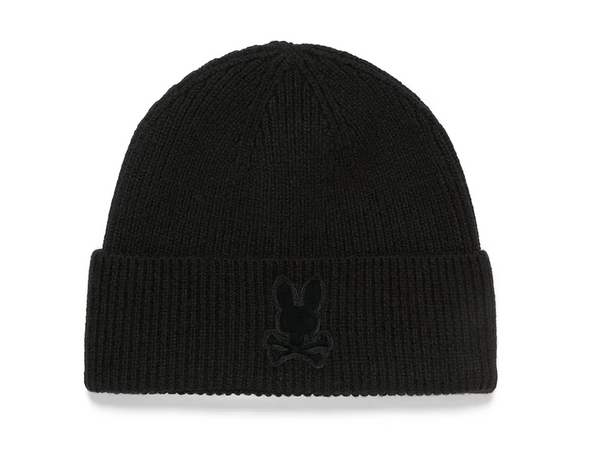 Psycho Bunny Men's Leighton Merino Beanie | Black